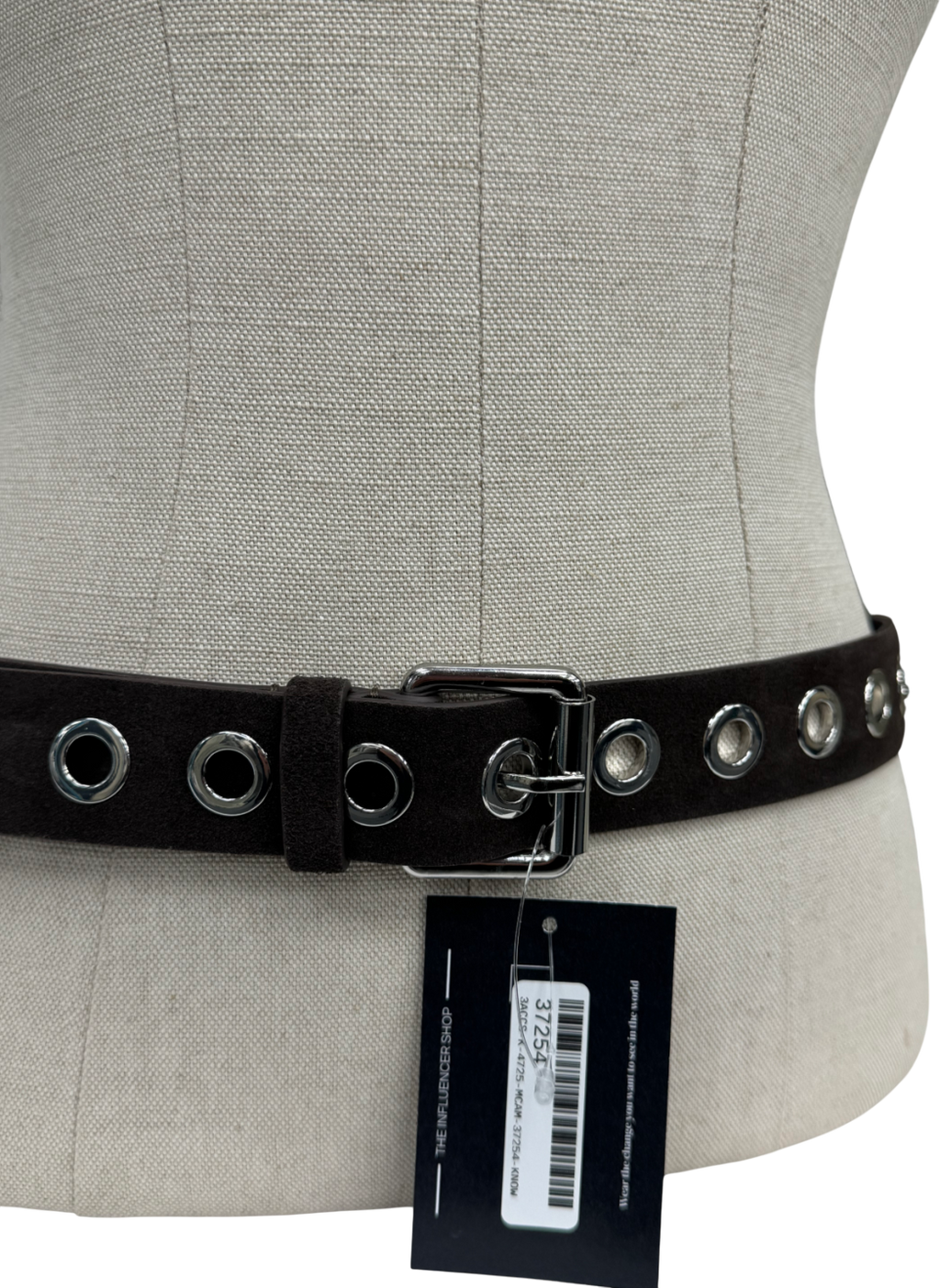 Mint Velvet Black Eyelet Leather Belt UK M/L