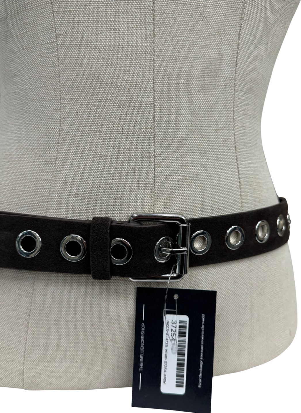 Mint Velvet Black Eyelet Leather Belt UK M/L