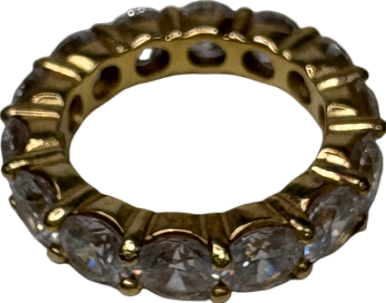 Rosie Fortescue 18ct Gold plated Crystal-embellished ring SIZE L