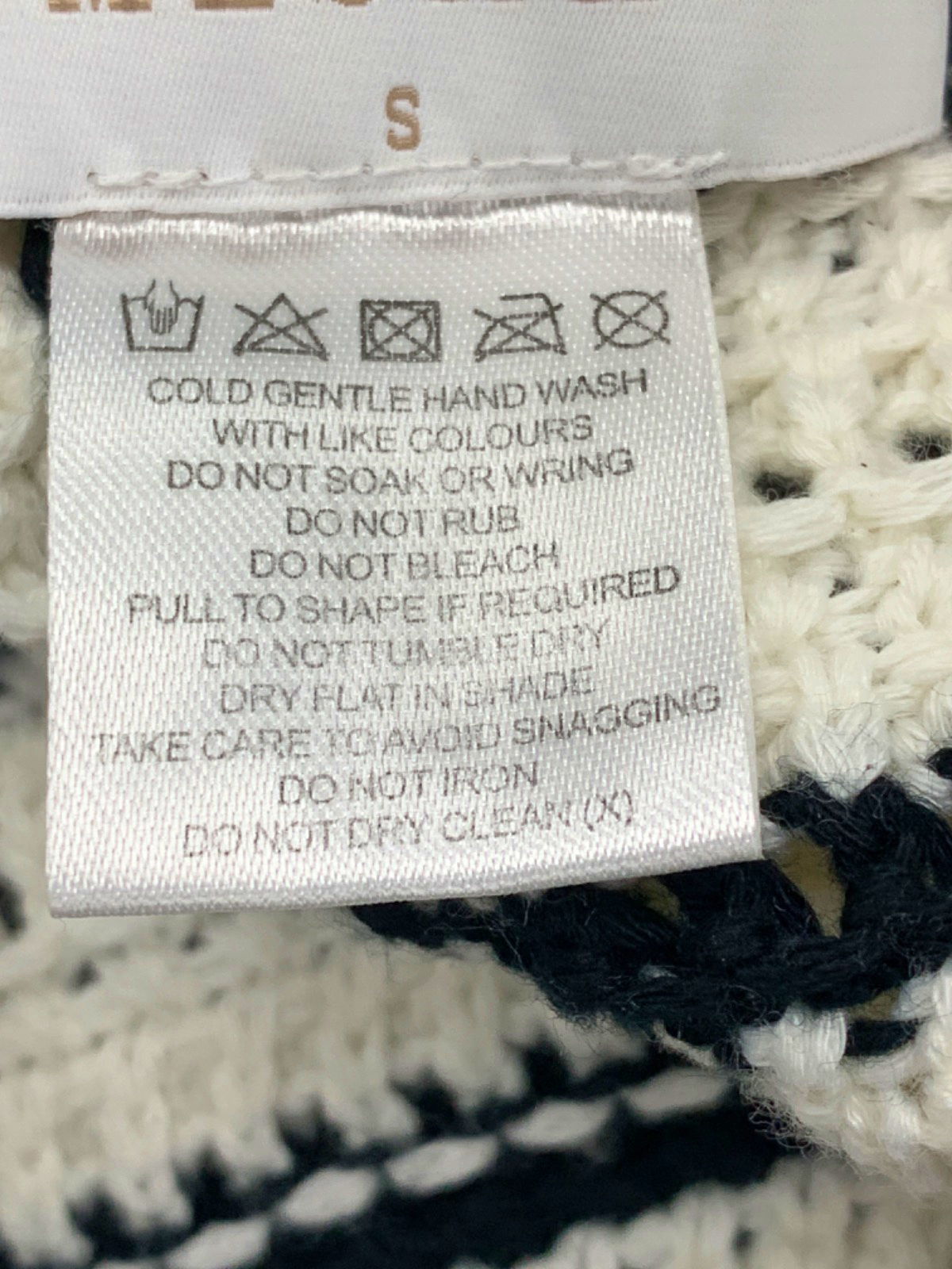 Meshki Black/White Striped Crochet Shorts UK S