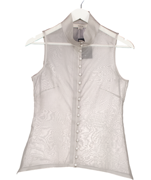 Remain Birger Christensen Grey Organza Sleeveless Blouse UK S