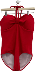 Boden Red Crinkle Texture Seimsuit UK 18