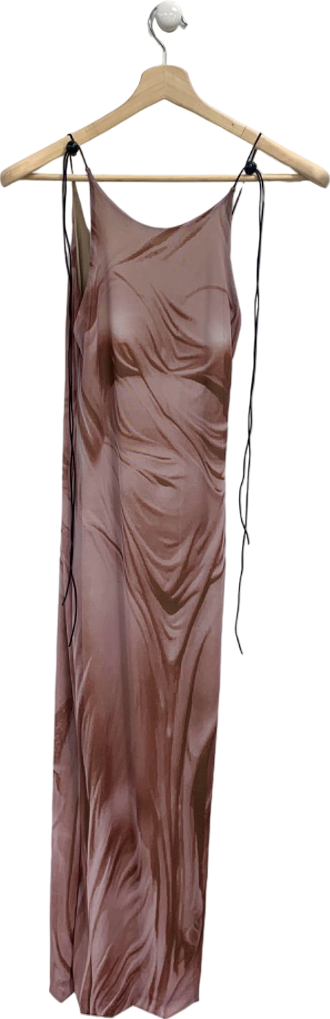 Brown Marble Slip Dress UK S