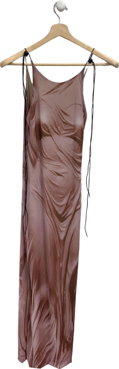 Brown Marble Slip Dress UK S