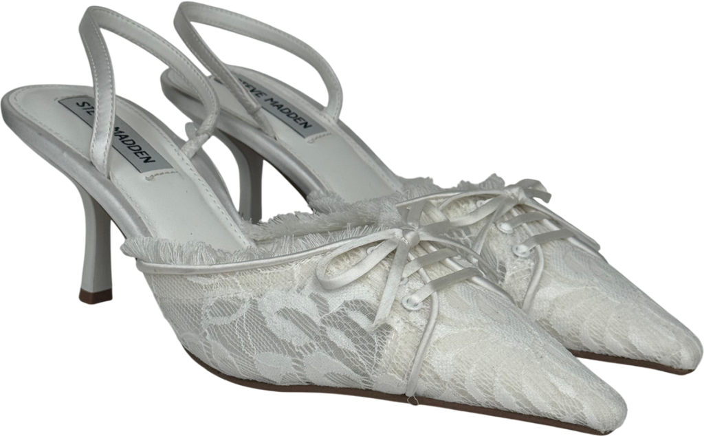 STEVE MADDEN White Serenade-l Lace heels UK 6 EU 39 👠