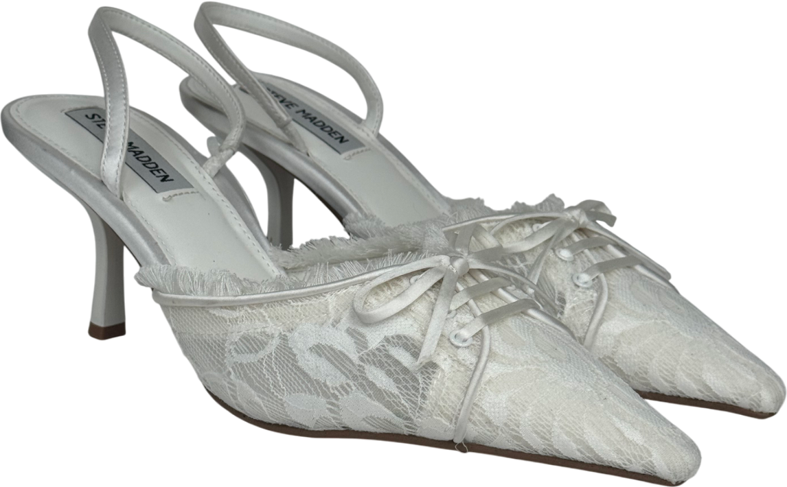 STEVE MADDEN White Serenade-l Lace heels UK 6 EU 39 👠