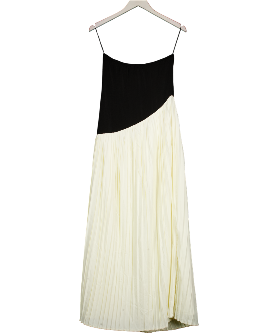 six stories White Contrast Bandeau Pleated Maxi Dress UK 8