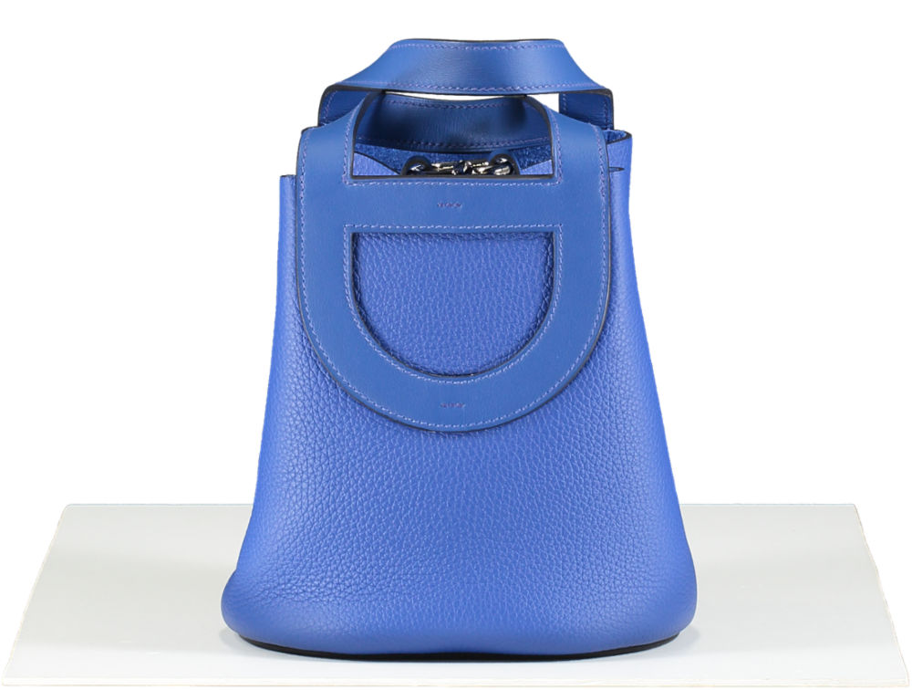 Hermès In The Loop 18 Taurillon Clemence Leather Bleu Royale Bag with palladium hardware BOX FRESH