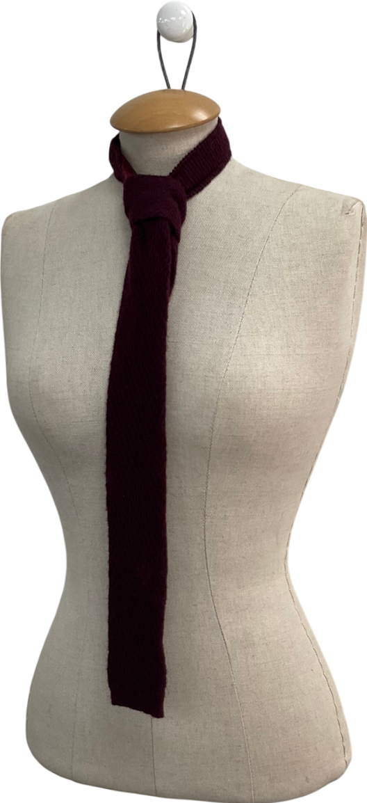 Burberry Red Knitted Cashmere Tie One Size