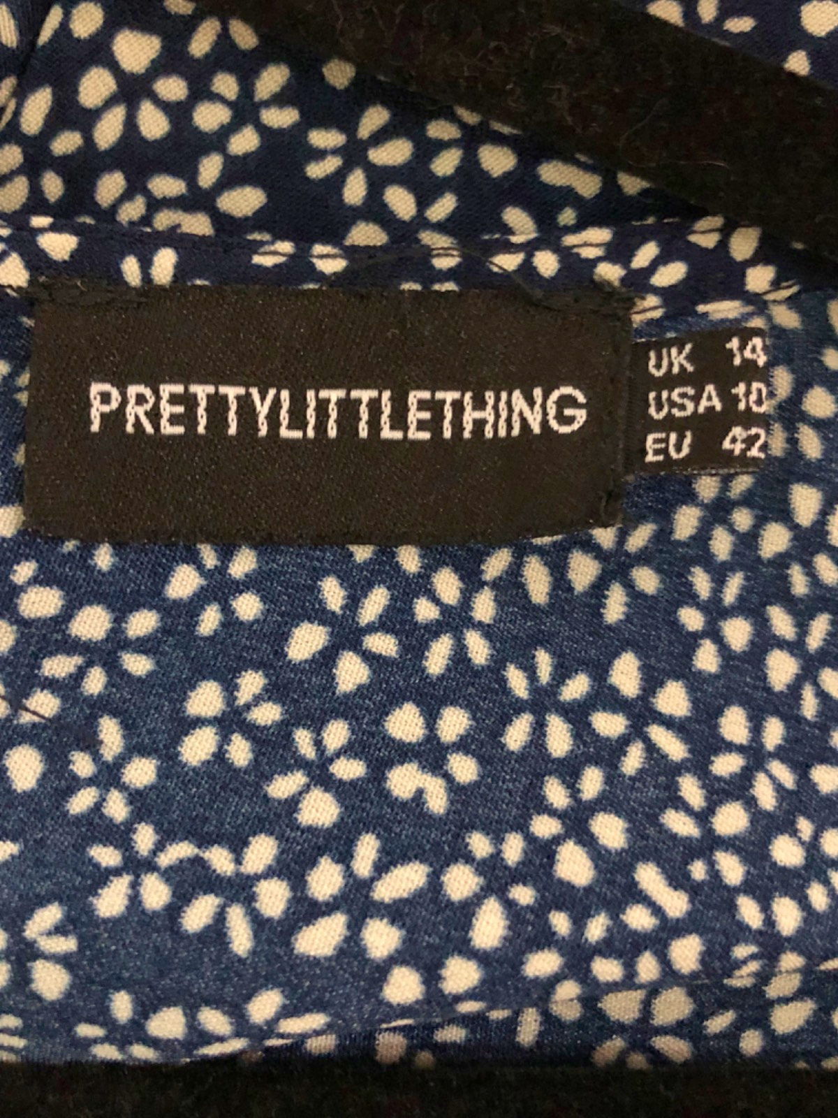 PrettyLittleThing Blue Floral Maxi Dress UK 14