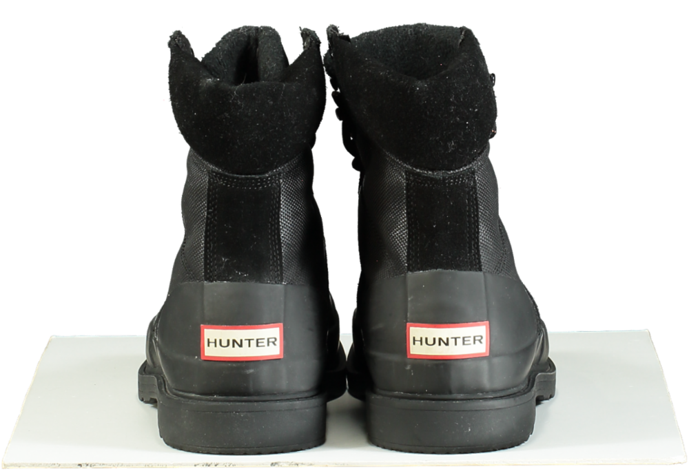 Hunter Black Lace-Up Boots UK 9