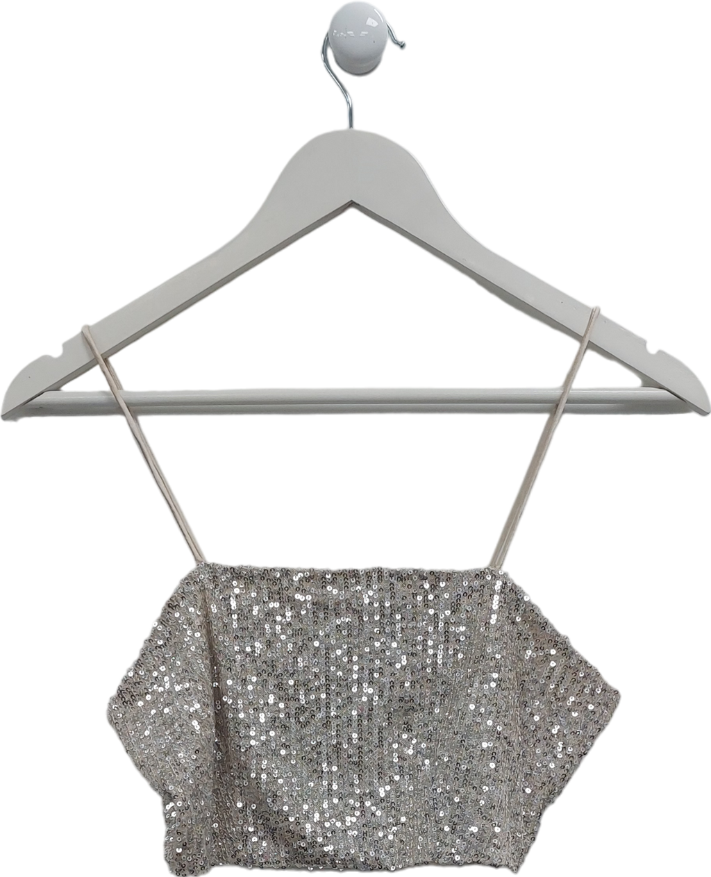 River Island Boujie Paris Metallic Sequin Top UK 6