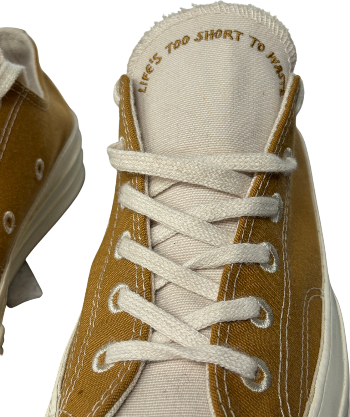 Converse Tan Brown Chuck Taylor "life's To Short" Low Top Trainers UK 6 EU 39 👠