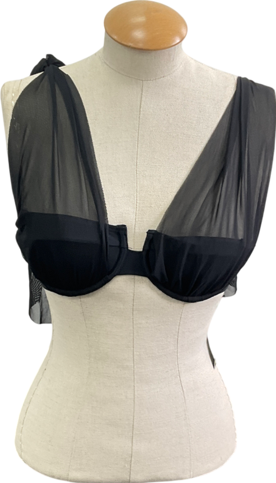 South Beach Black Mesh Bikini Top UK 8