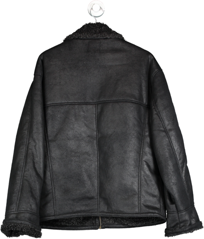 Urban Outfitters BDG Black Faux Shearling Aviator Jacket S