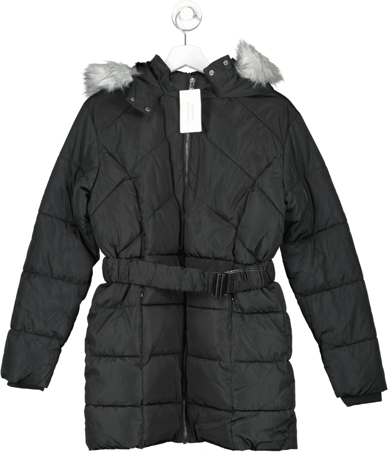 Black Very Everyday Shower Resistant Belted Coat BNW 14 Years