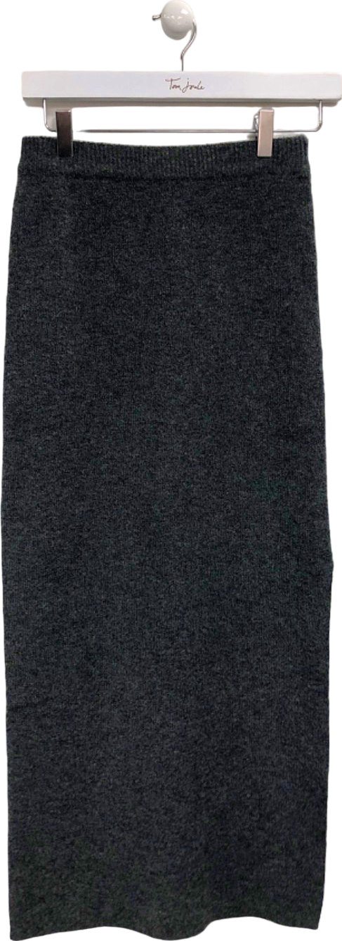 Pretty Lavish Charcoal Sloane Knit Slit Midaxi Skirt UK XS