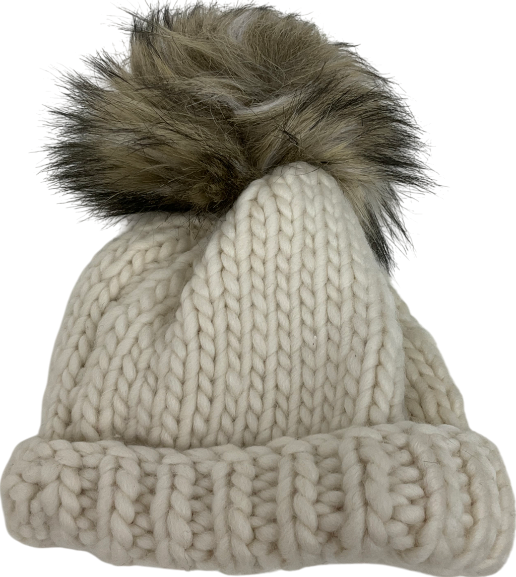 house of merino Cream Handmade Knitted Hat
