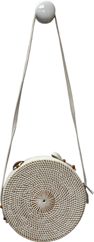 betsy & floss Beige Santorini Round Basket Bag One Size