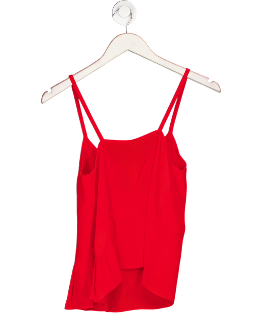 Topshop 100% Silk Red Pleat Detail Cami Top UK 8