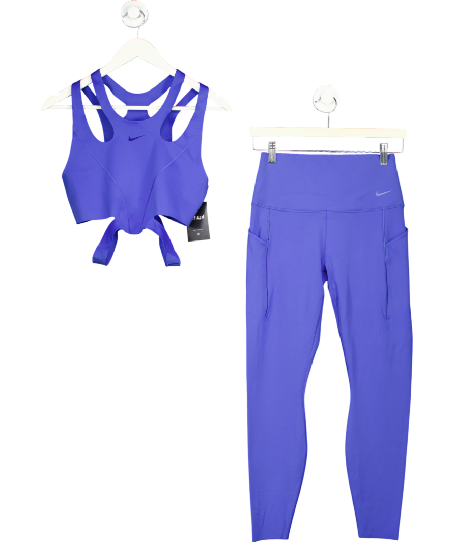 Nike Blue Strappy Running Top With Leggings UK M