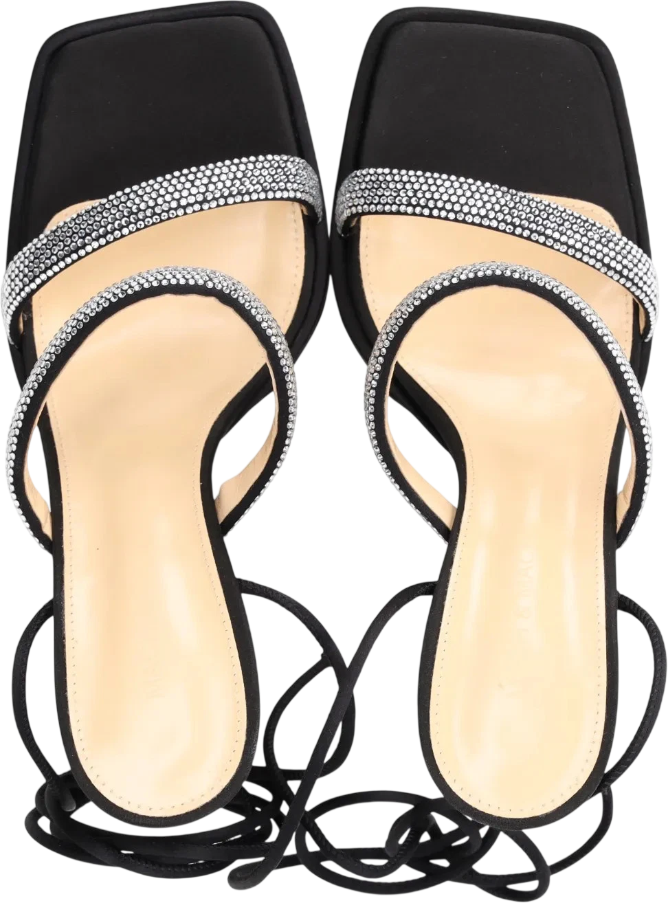 MACH & MACH Black Devon Crystal-embellished Satin Platform Sandals UK 5 EU 38