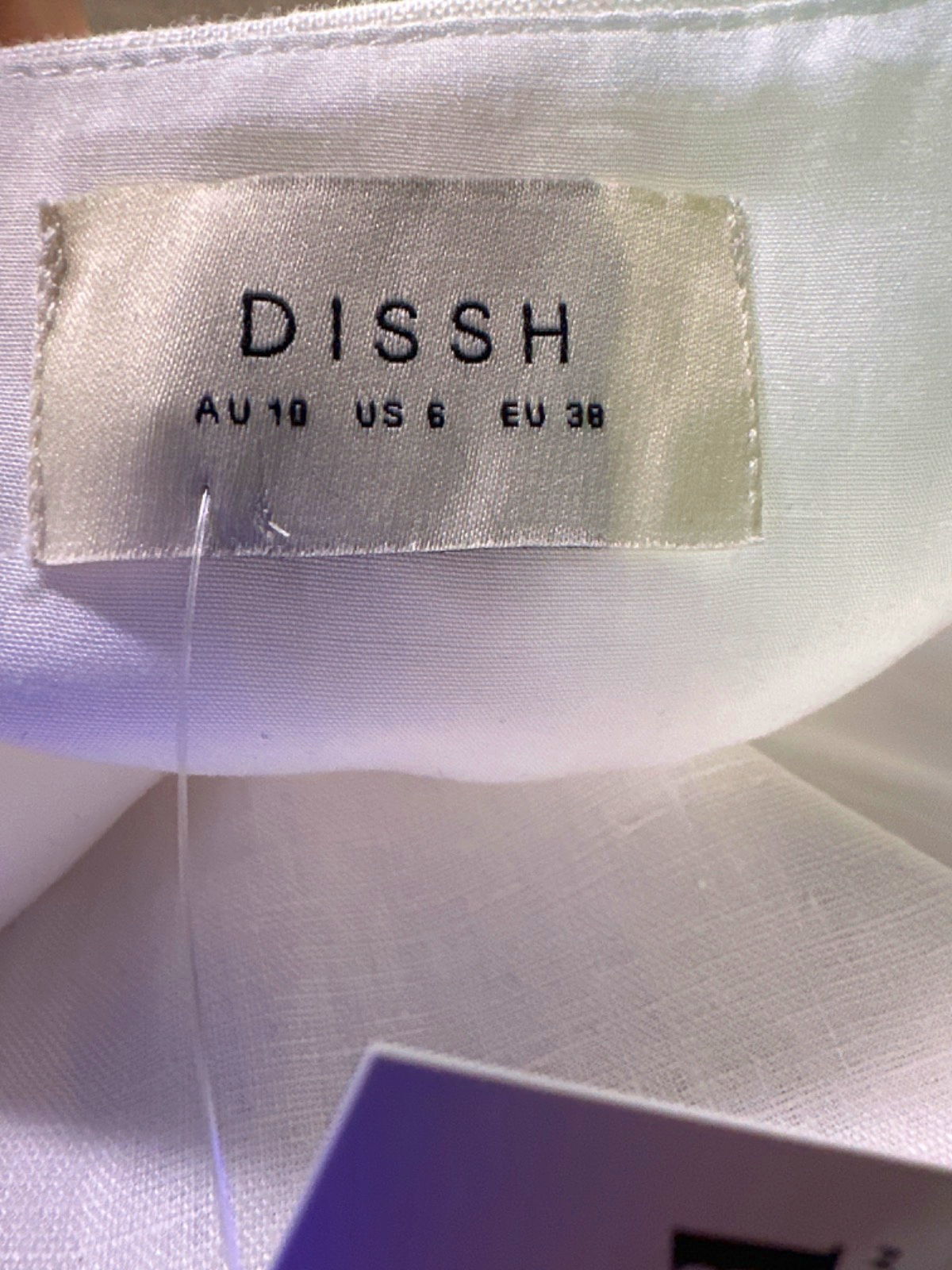 Dissh White ALESSIA Linen Sleeveless Vest UK 10