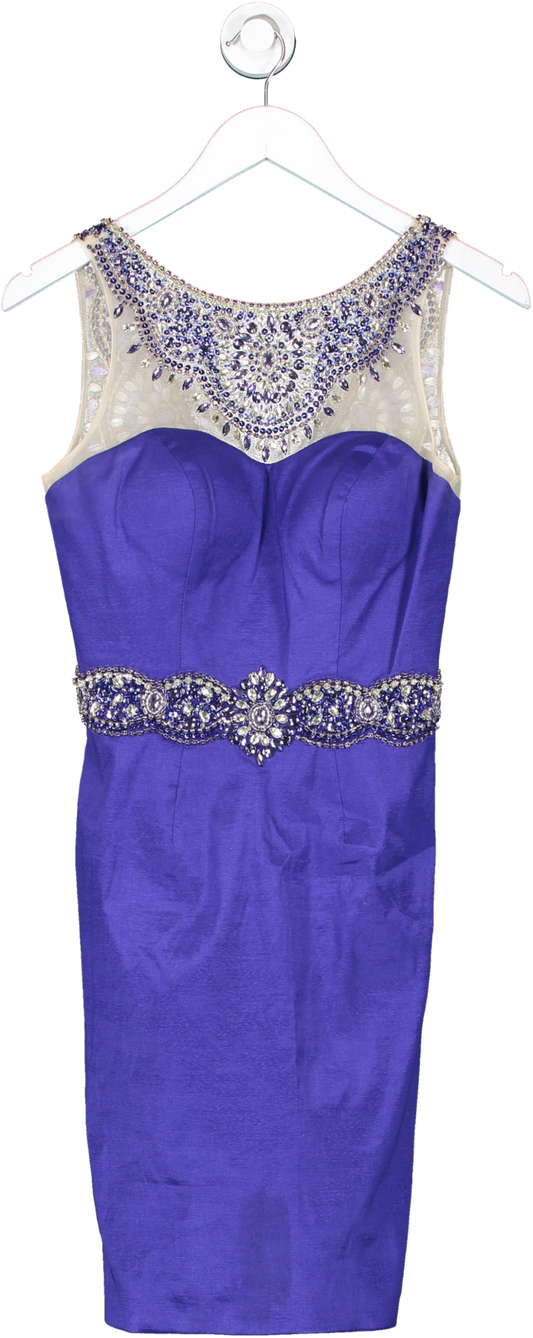 Blue Jewel Embellished Mini Dress UK 8