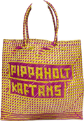pippa holt Pink Straw Tote Bag