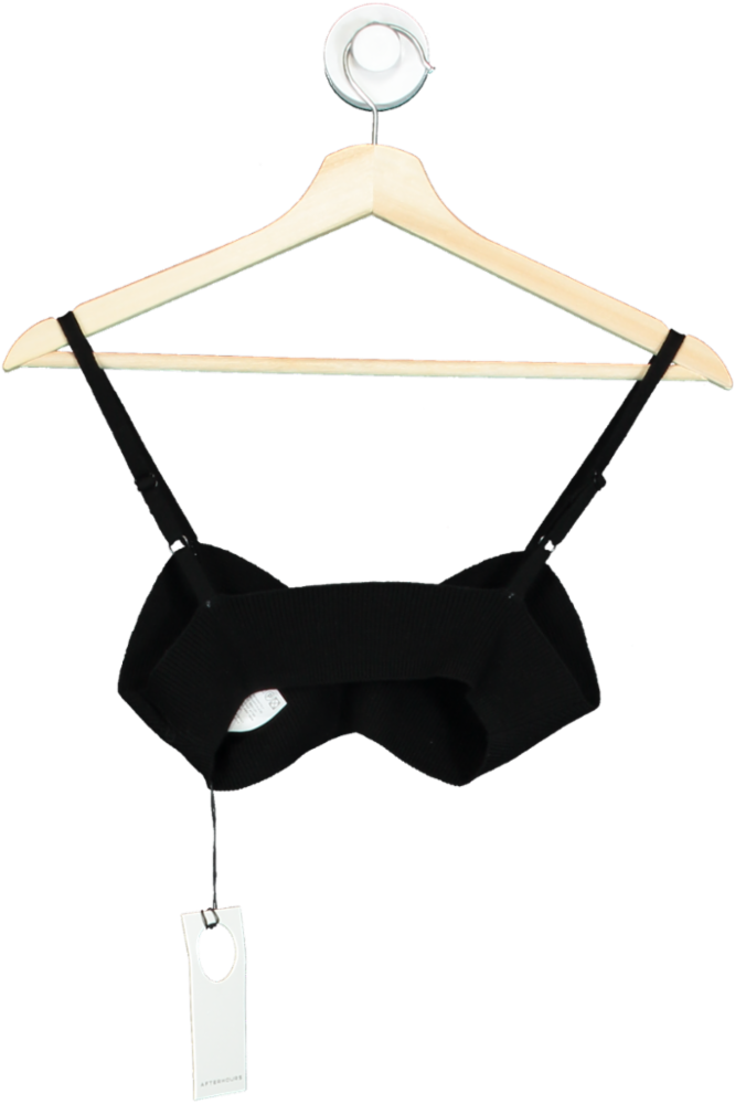 Afterhours Black Ribbed Bralette UK XS
