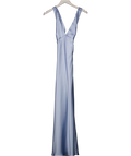 ZARA Baby Blue Satin Maxi Slip Dress UK M