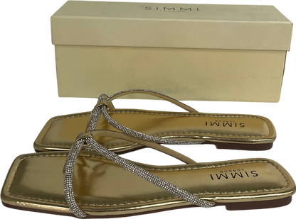 Simmi London Metallic Aviva Bling Sandals In Gold UK 5 EU 38 👠