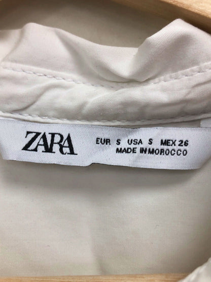 Zara White Women's Button-Up Long Sleeve Shirt UK S