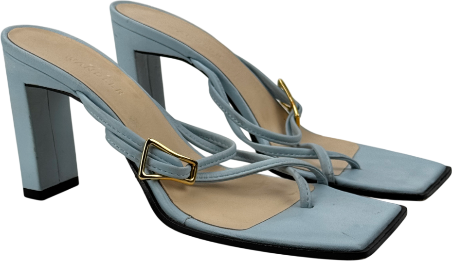 WANDLER Yara Light Blue Leather Sandals UK 4 EU 37 👠