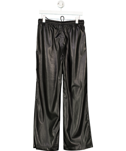 MANGO Black Leather-effect Elastic Waist Trousers UK M