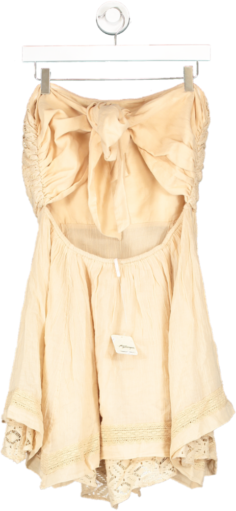 Free People Nude Renata Reversible Mini Dress In Peach Sands UK L