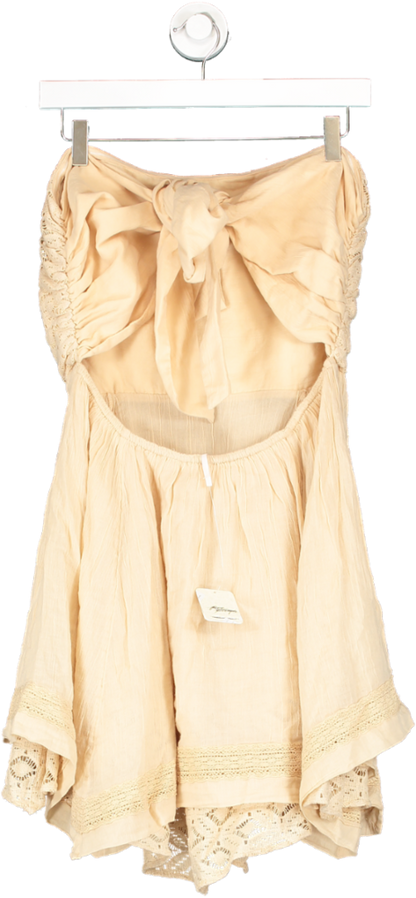 Free People Nude Renata Reversible Mini Dress In Peach Sands UK L