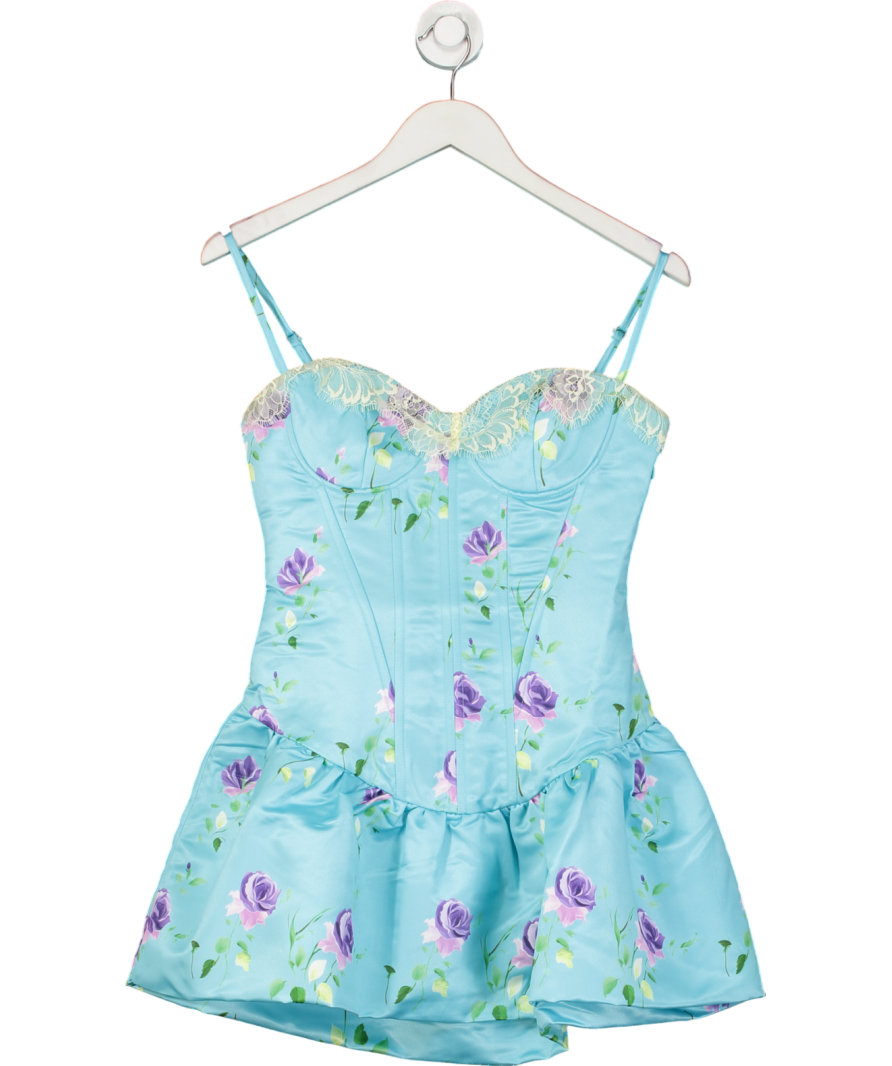finesse Tif Blue Satin Bubble Dress UK S