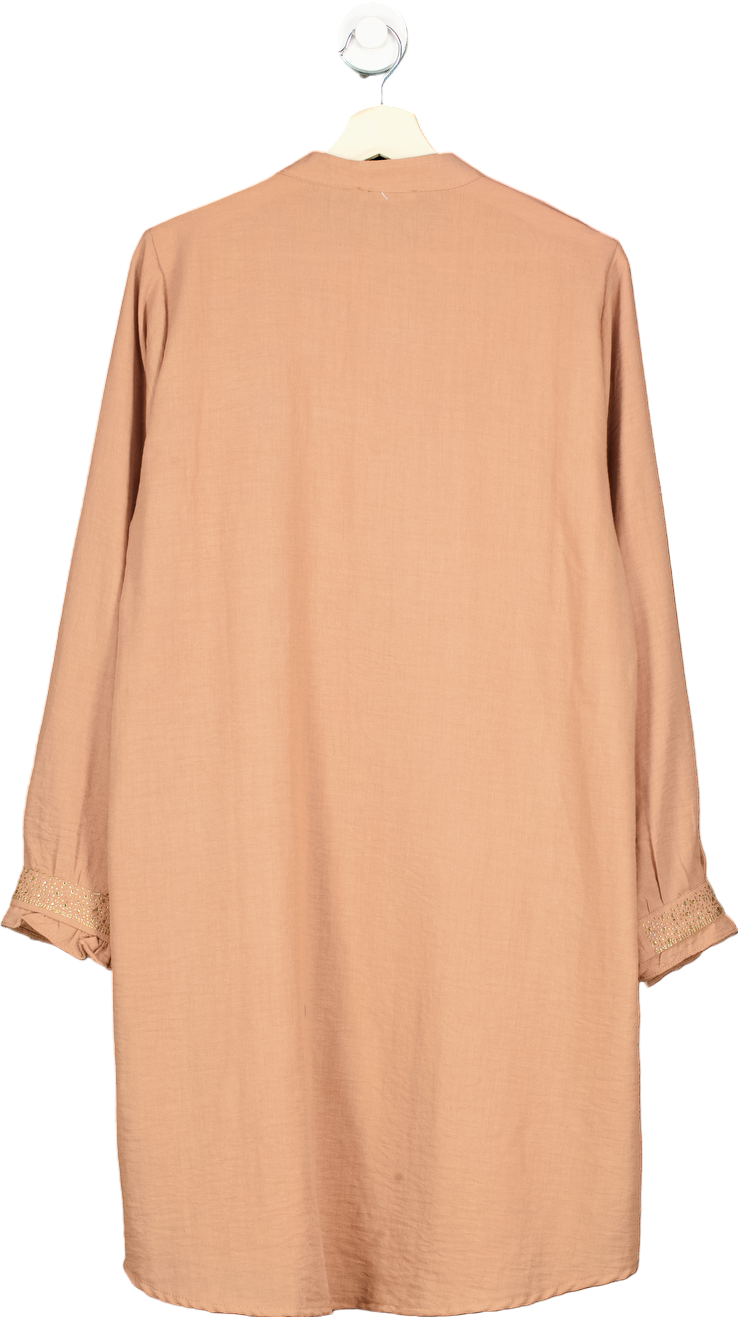 IMAJBUTIK Collection Mink Plus Size stoned linen tunic blouse UK XXL