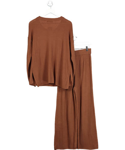 Anarabess Brown Two Piece Over Sized Slouchy Sweater And Loose Fitting Trousers UK S