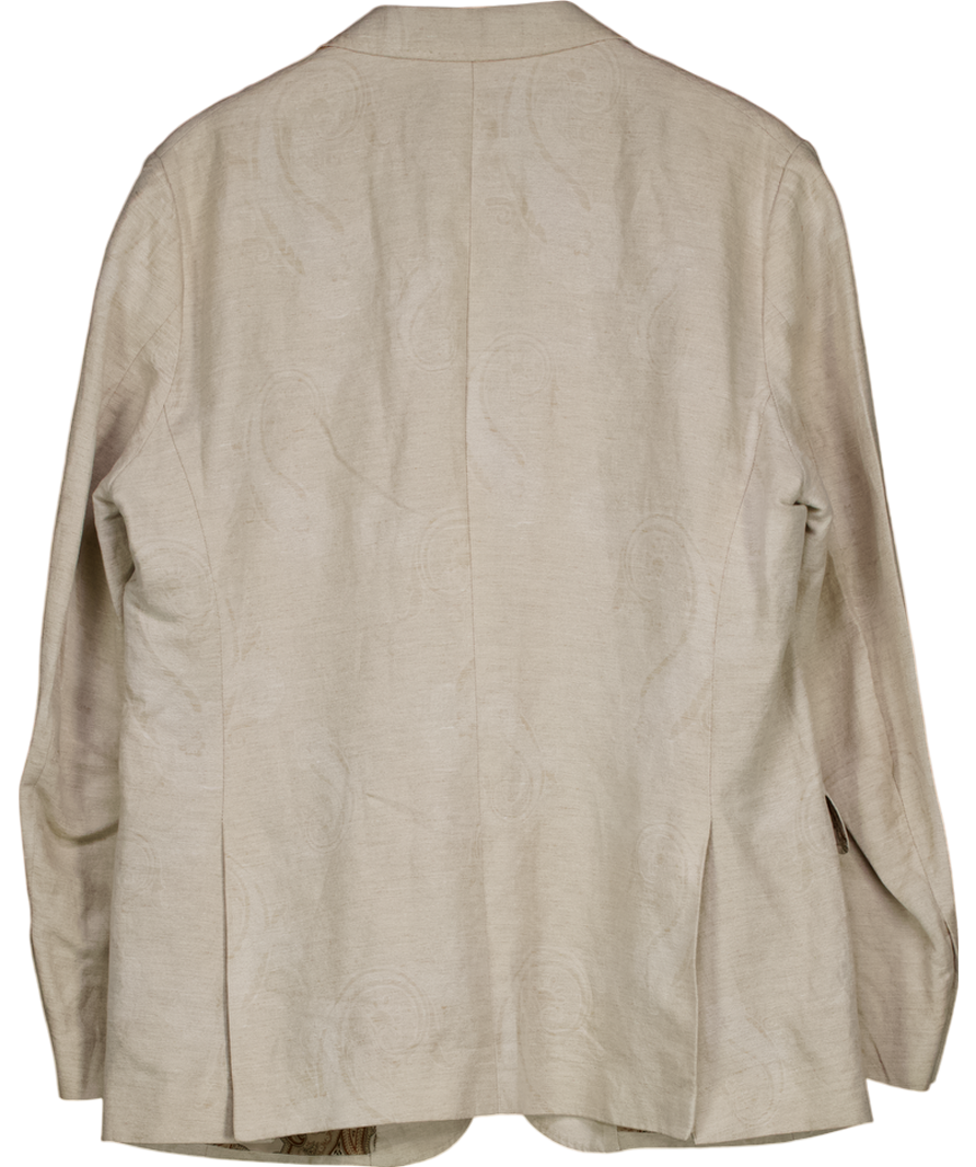Etro Beige Superleggera Paisley Blazer It 54 UK L/XL