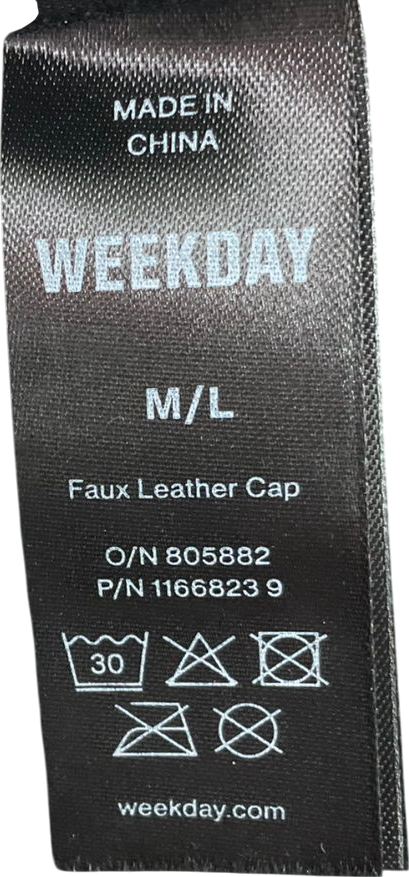 Weekday Green Faux Leather Cap UK M/L