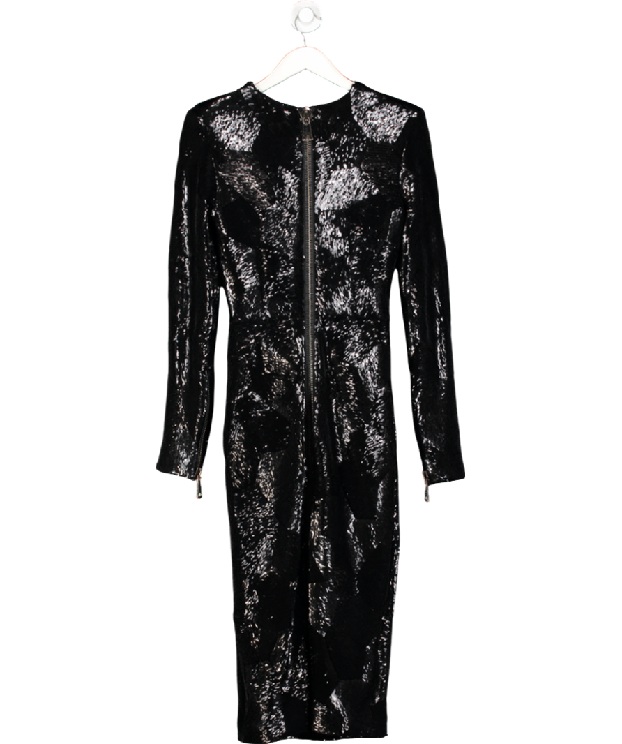 Alex Perry Black Sequined Long Sleeve Dress UK S