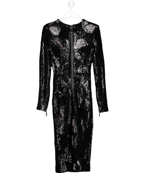 Alex Perry Black Sequined Long Sleeve Dress UK S