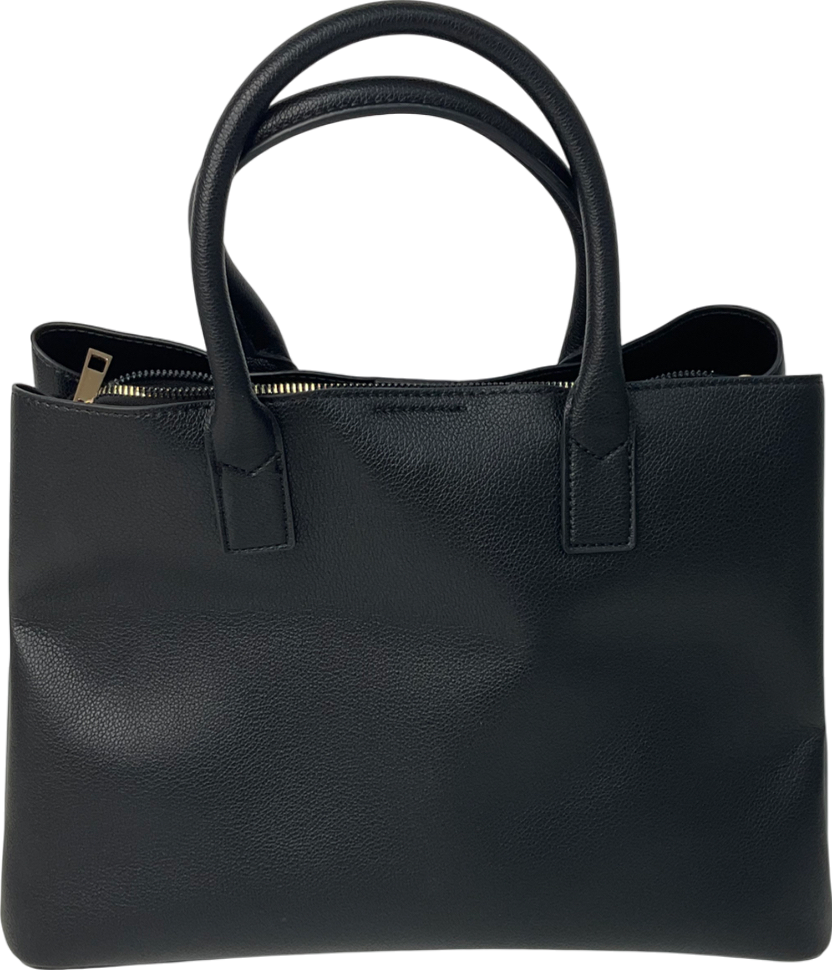 New Look Black Leather-look Buckle Tote Bag One Size