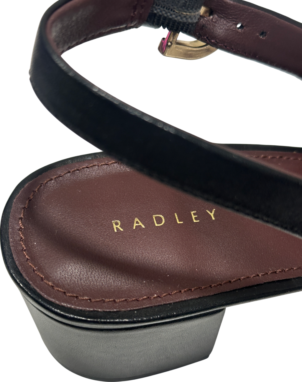 Radley London Black Grosvenor Arcade Leather Pointed Slingback Heeled Courts UK 8 EU 41 👠