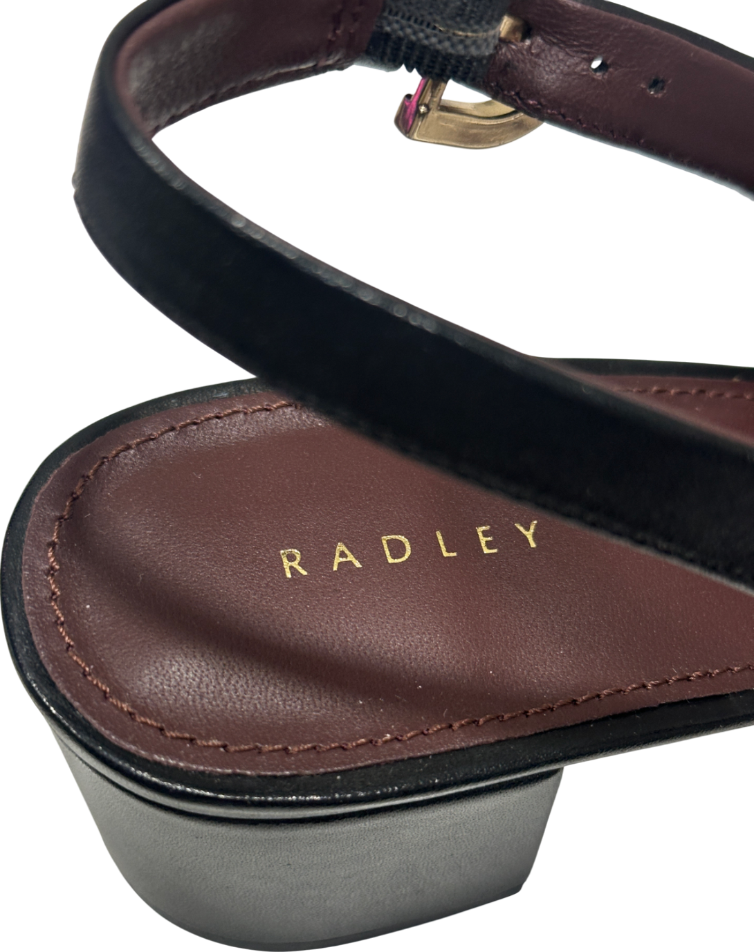 Radley London Black Grosvenor Arcade Leather Pointed Slingback Heeled Courts UK 8 EU 41 👠