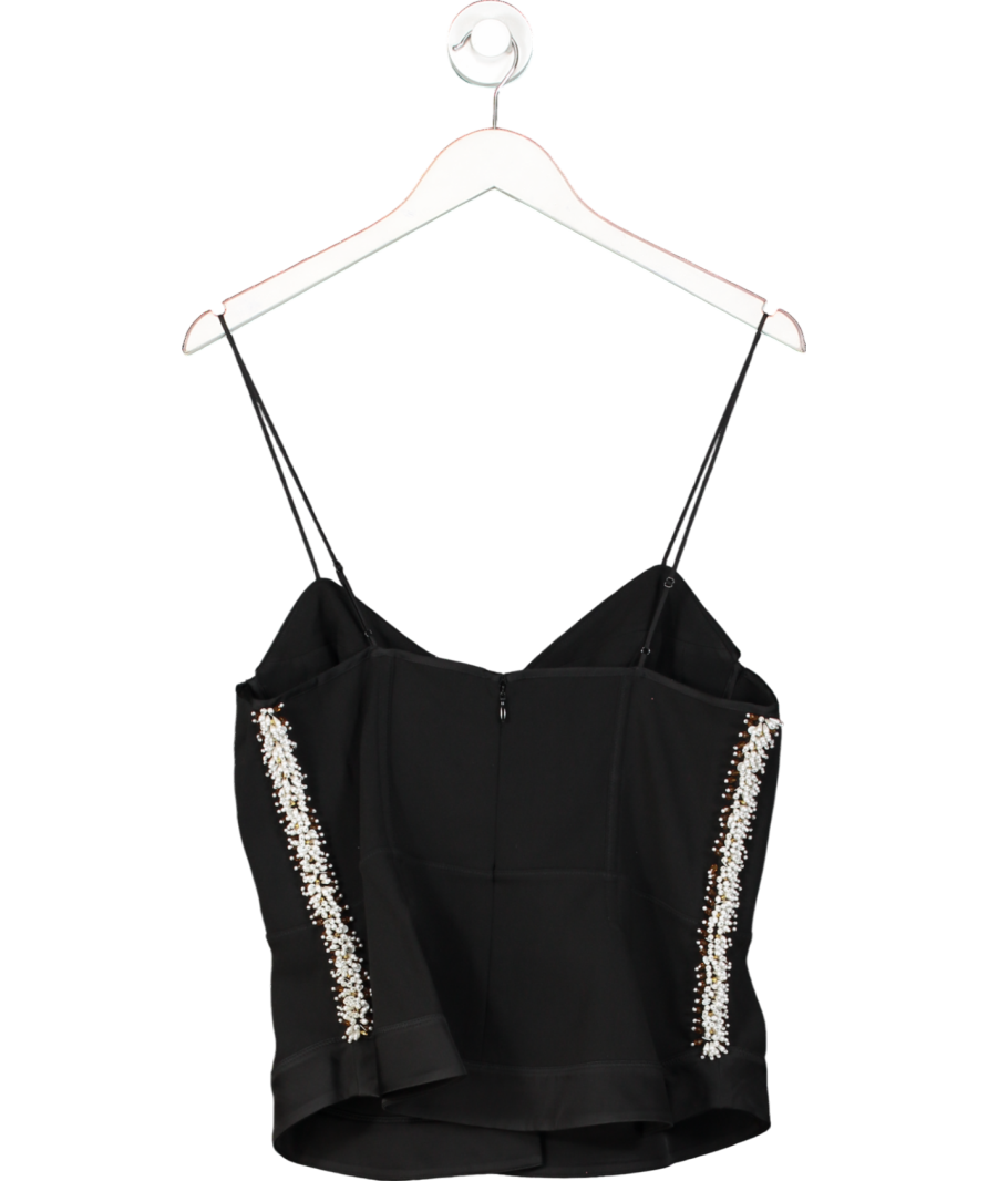 REISS Black Embellished Corset Top UK 14
