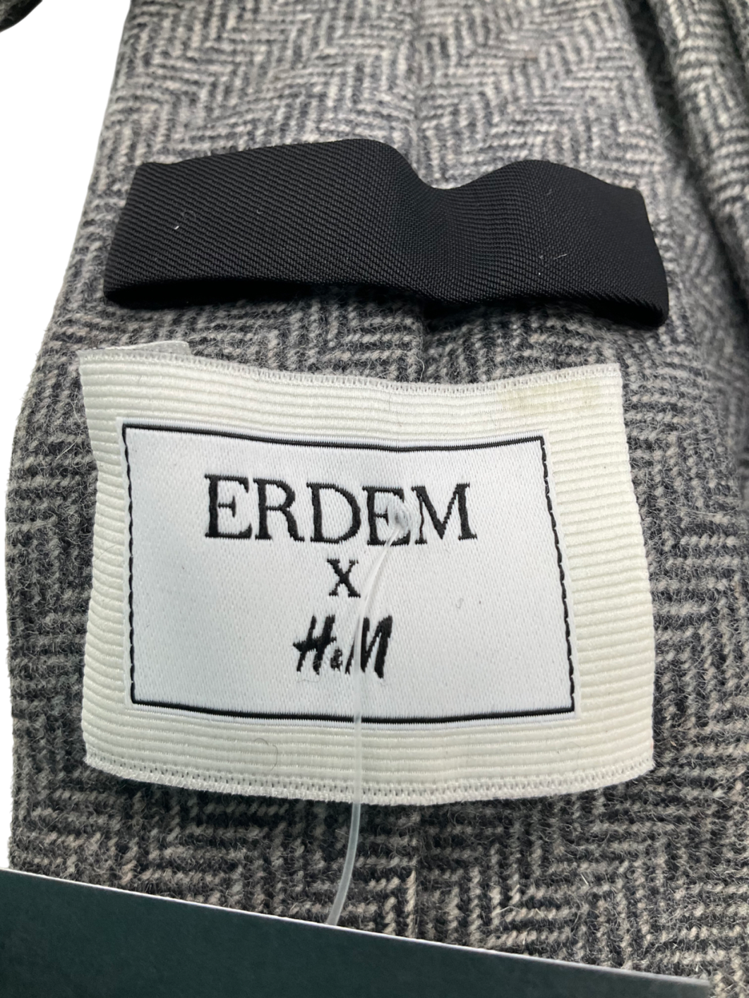H&M Grey X Erdem Wool Blend Tie One Size