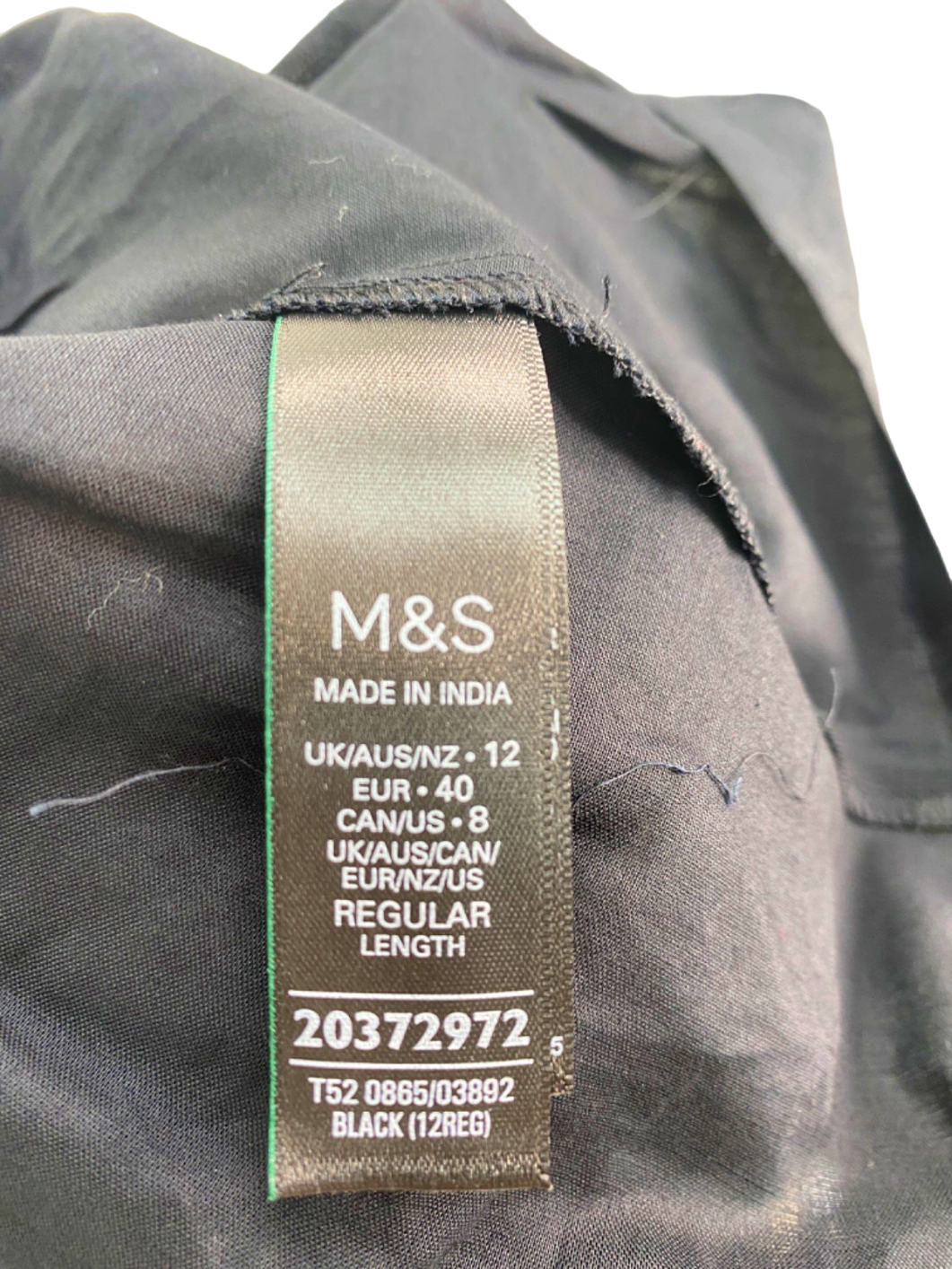 M&S Black Beach Dress with White Lace Trim UK 12 Regular